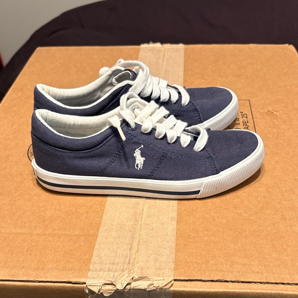 Polo by Ralph Lauren Kid’s Navy Canvas Low-Top Sneakers